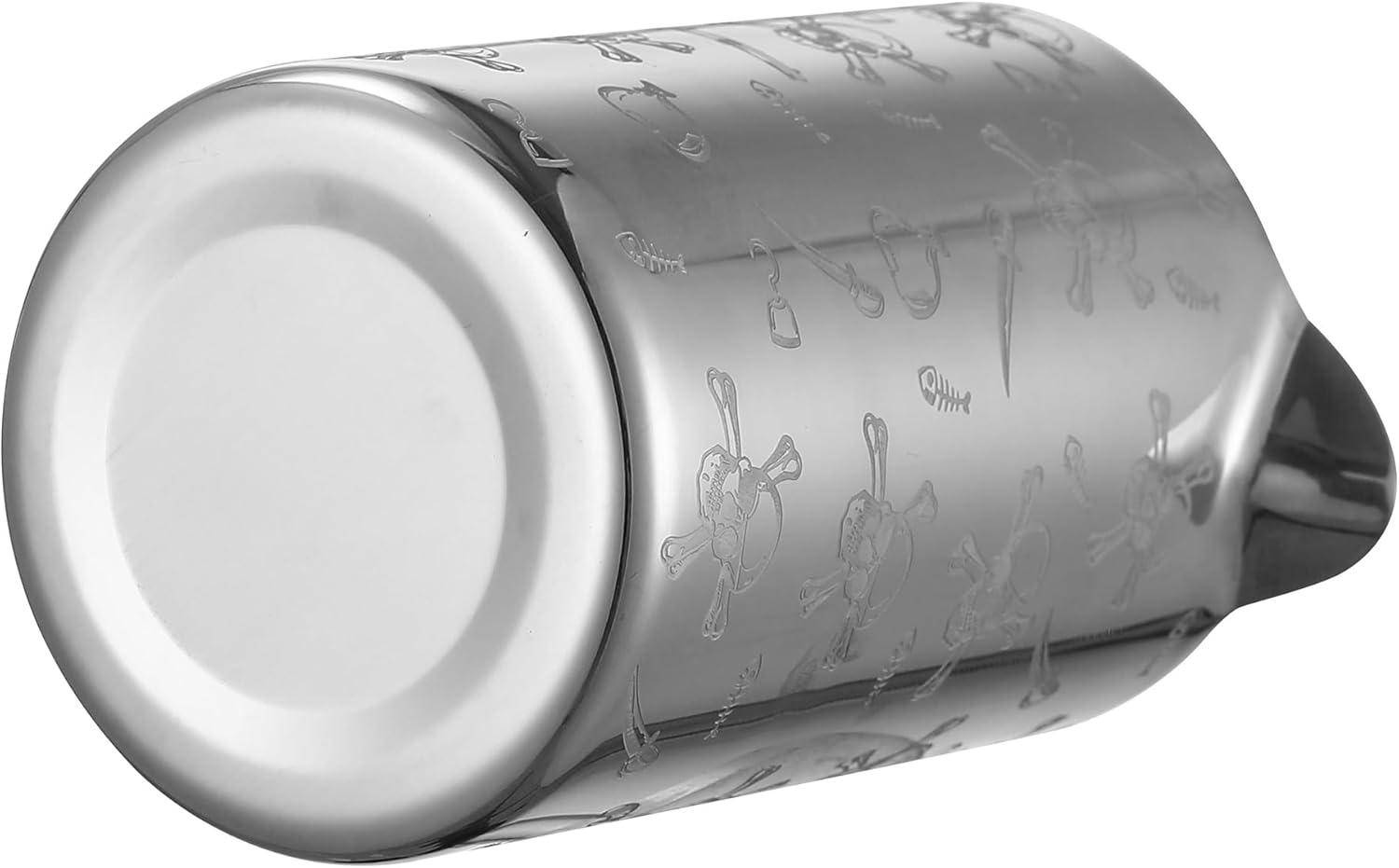 Etched 18oz Cocktail Mixing Glass, Stirring Glass, Mixing Tin,Bar Mixing Pitcher Double-walled and Vacuum Insulated for Temperature Consistency (Skull)