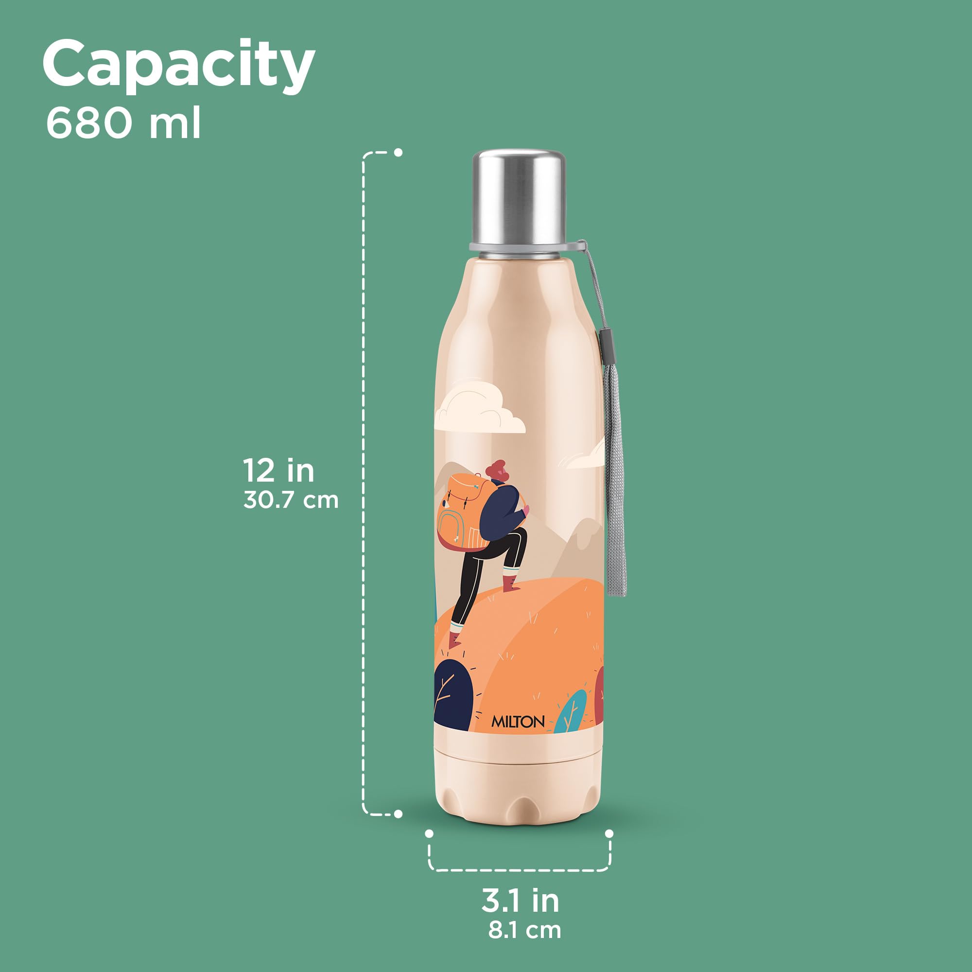 Milton Steel Thermoware Bottle - Leak Proof & Insulated -8 Milton Steel Thermoware Bottle - Leak Proof & Insulated -8