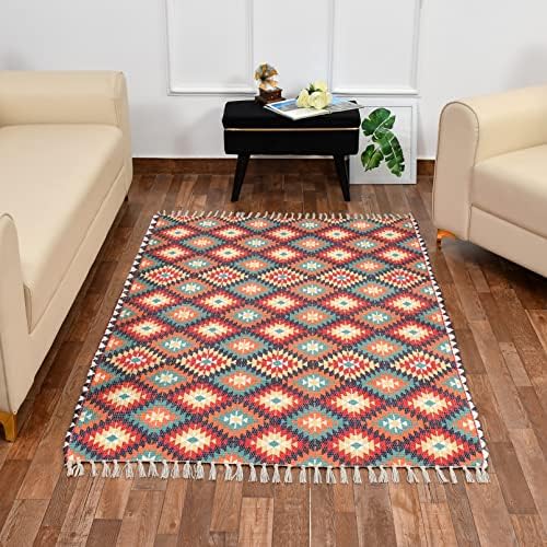 Buy HOMA DORN Homadorn Handmade Sustainable Printed Modern Dhurrie/Rugs