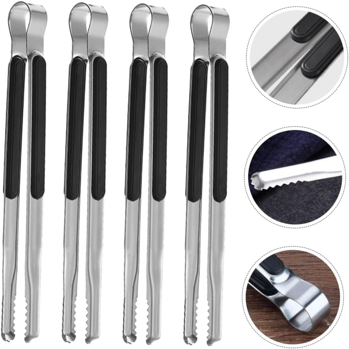 POPETPOP 12pcs Multi-function Food Tongs Non- Handle Bbq Grilling Accessory for Cooking Parties and Family Gatherings