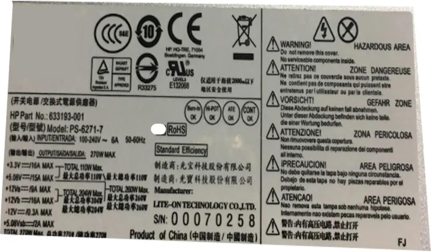 Power Supply Adapter for 633196-001 PCA222 PCA227 PS-6221-7 9 D10-220P1A PS-6271-7 PSU-Adapter