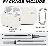 Vista 311 de Funda para AirPods Pro con kit de limpieza, funda de silicona suave para Apple AirPod Pro de 1ª/2ª generación, accesorios de funda AirPods Pro/Pro 2
