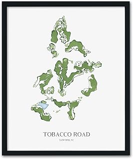 Nationcog Tobacco Road Golf Course Map Golf Poster - UNFRAMED - Wall Art, Golf Artwork, Home Decor (12x16 in)