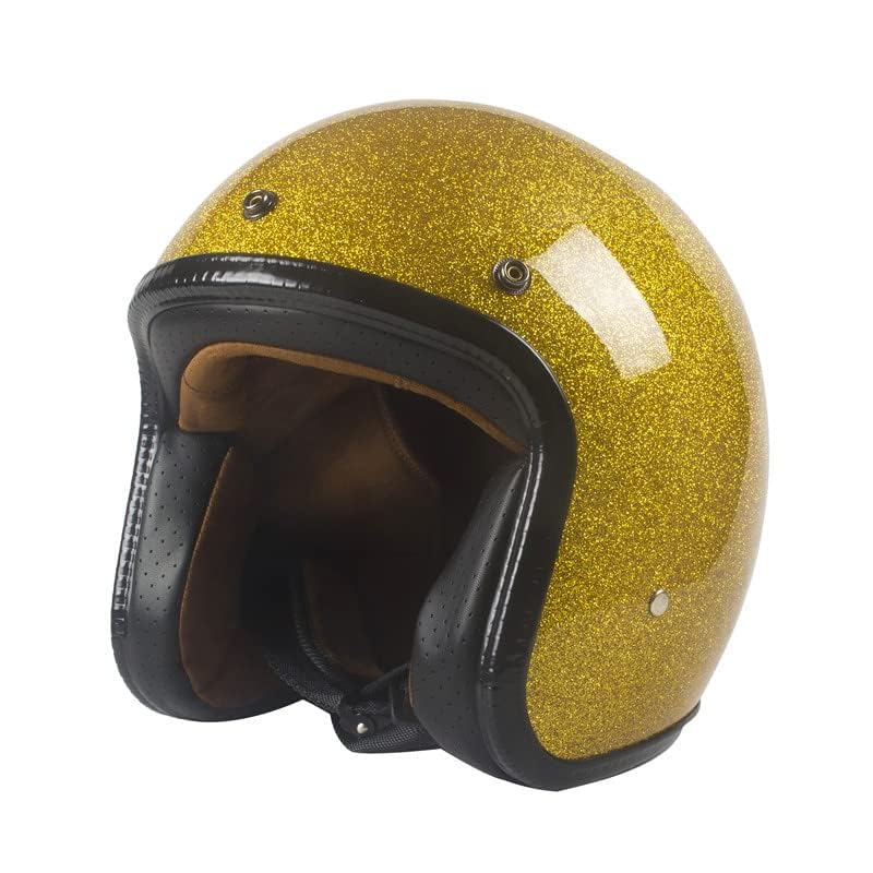 Image of Harssidanzar Open Face Motorcycle Helmet DOT Approved Vintage Helmet CU601