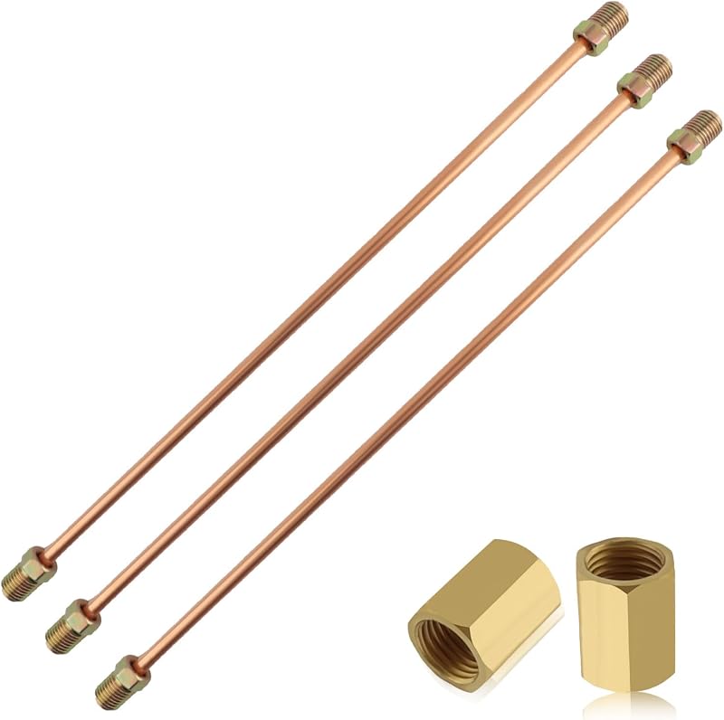Kit de linhas de freio 3/16 IHOTDER em liga de cobre-níquel com uniões – 3 linhas de 40,64 cm + 2 uniões