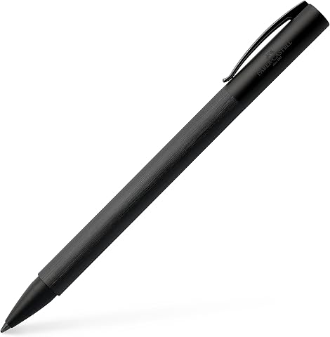 Faber-Castell Ambition All Black Tükenmez Kalem, M Uç, Çevirme Mekanizmalı, Krom Kapak, Siyah Refil