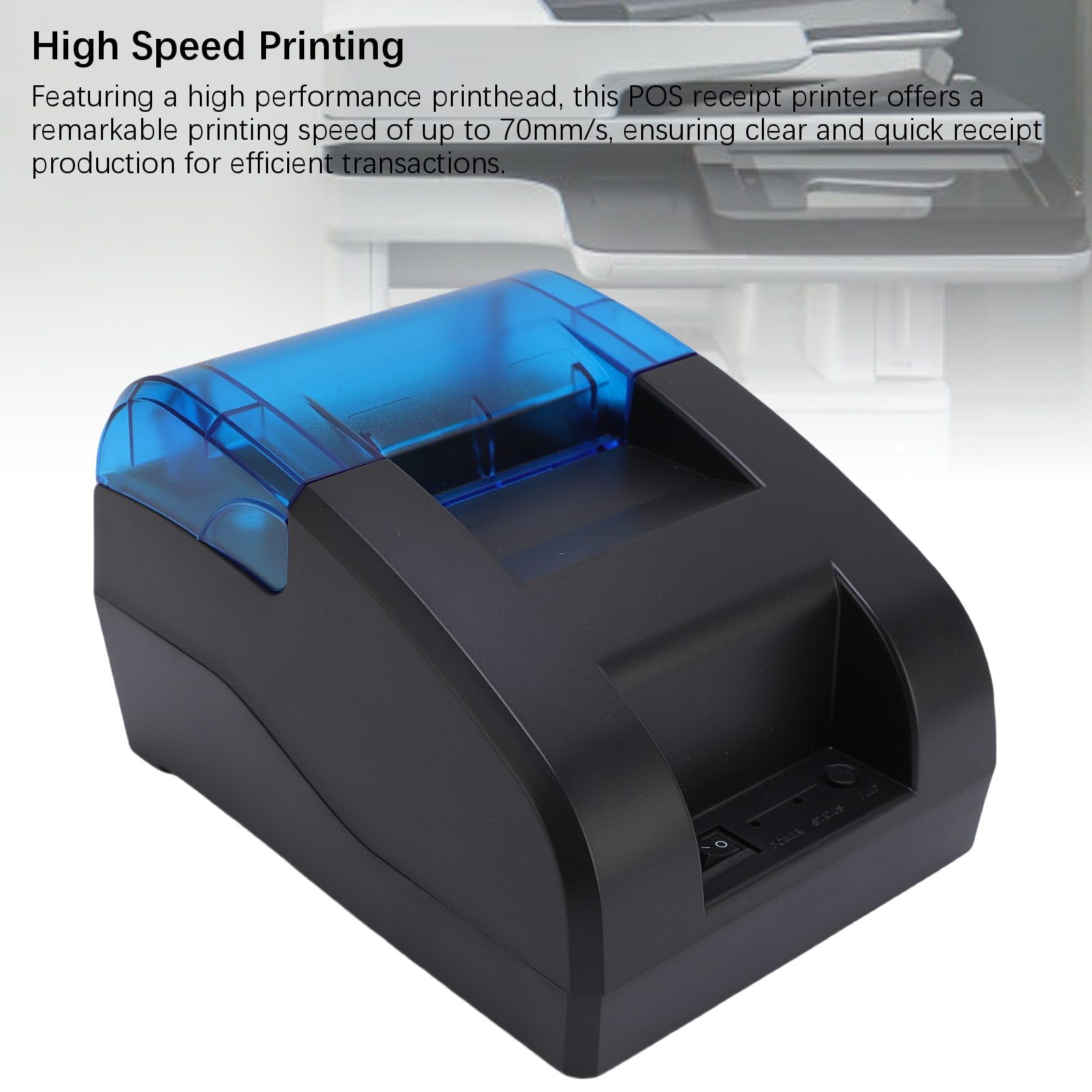Cocoarm Impresora Térmica Portátil 58mm, USB Bluetooth POS, para Restaurantes y Tiendas (Enchufe de la UE)