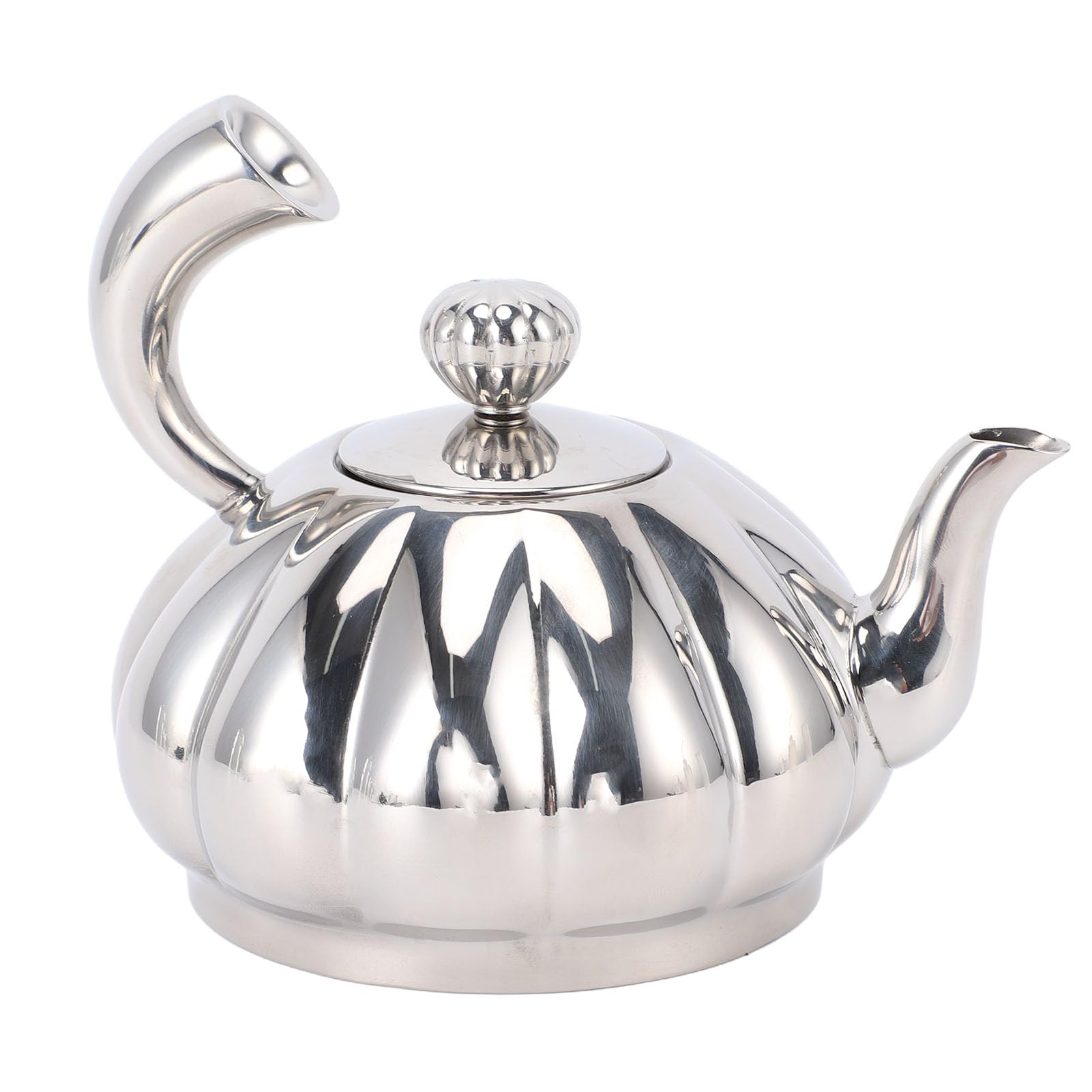 Théière en Acier Inoxydable, Cafetière en Forme de Citrouille Polie Miroir, Cuisinière de 300 Ml avec Bec simplifié pour la Maison, le Restaurant, l'hôtel, le thé, le café, le Lait