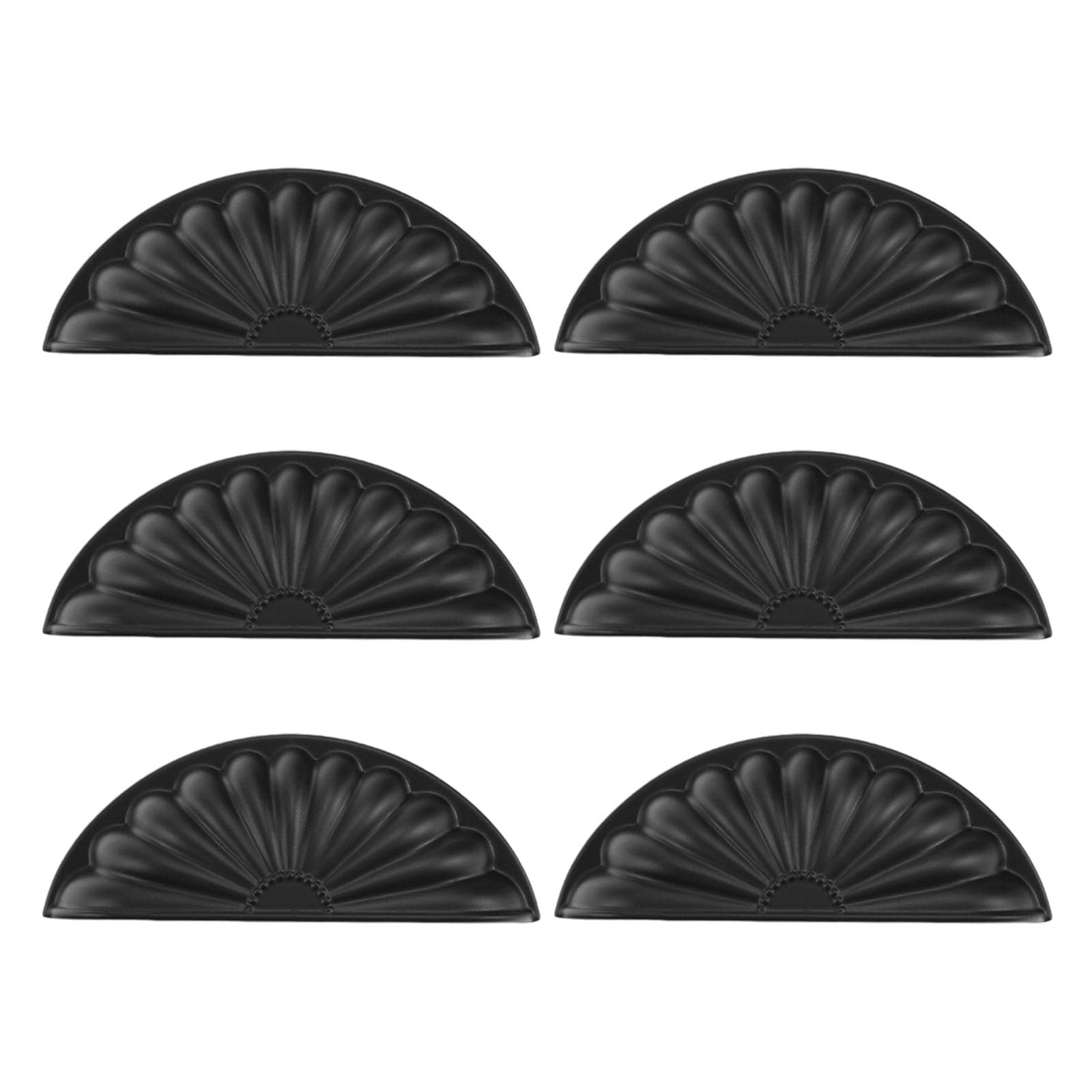 Tertioi Black 6Pcs Wardrobe Knobs Zinc Alloy Cabinet Drawer Handles Cupboard Pulls Shell Shape Furniture Decoration Furniture Handles And Knobs For Dresser Modern