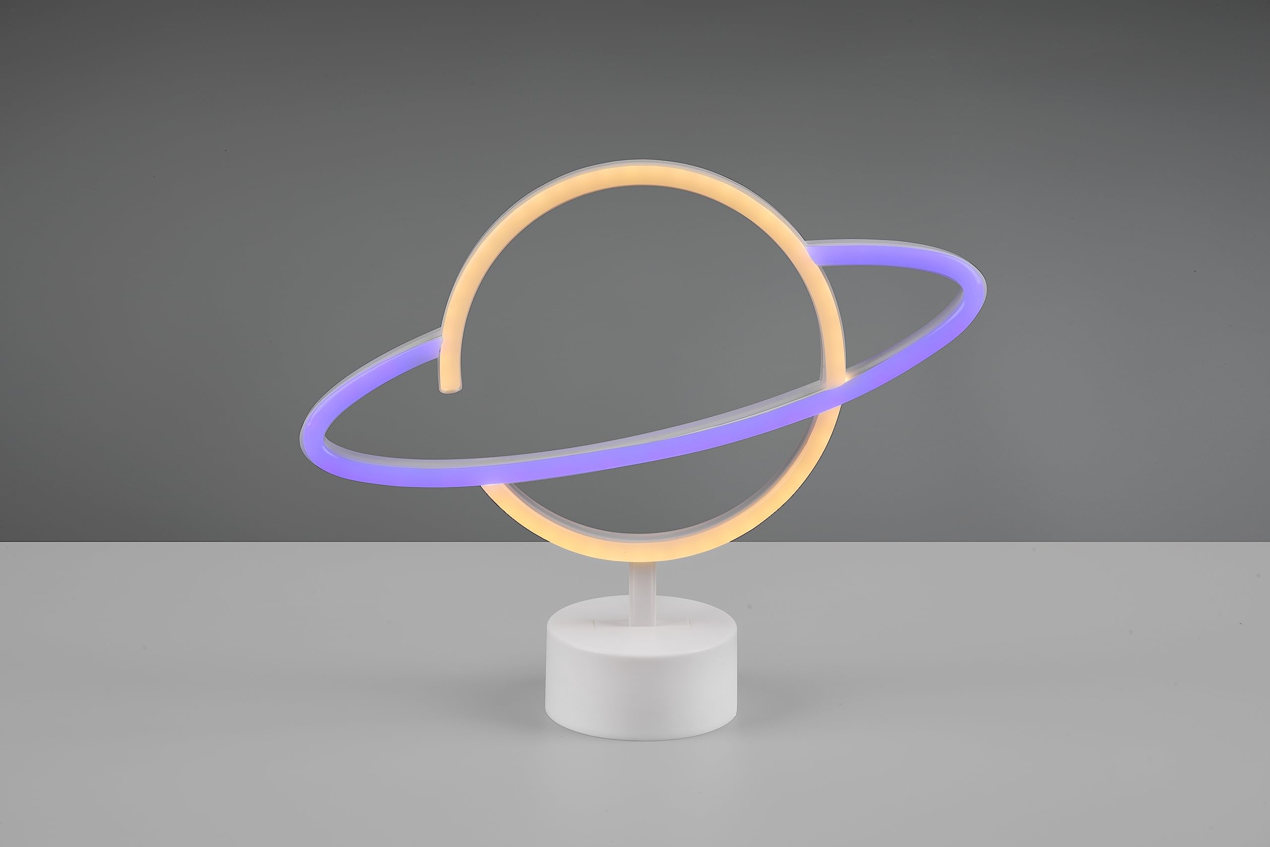 Reality Leuchten LED Tischleuchte Planet R55370101, Kunststoff Weiß, inkl. 1.6 Watt LED