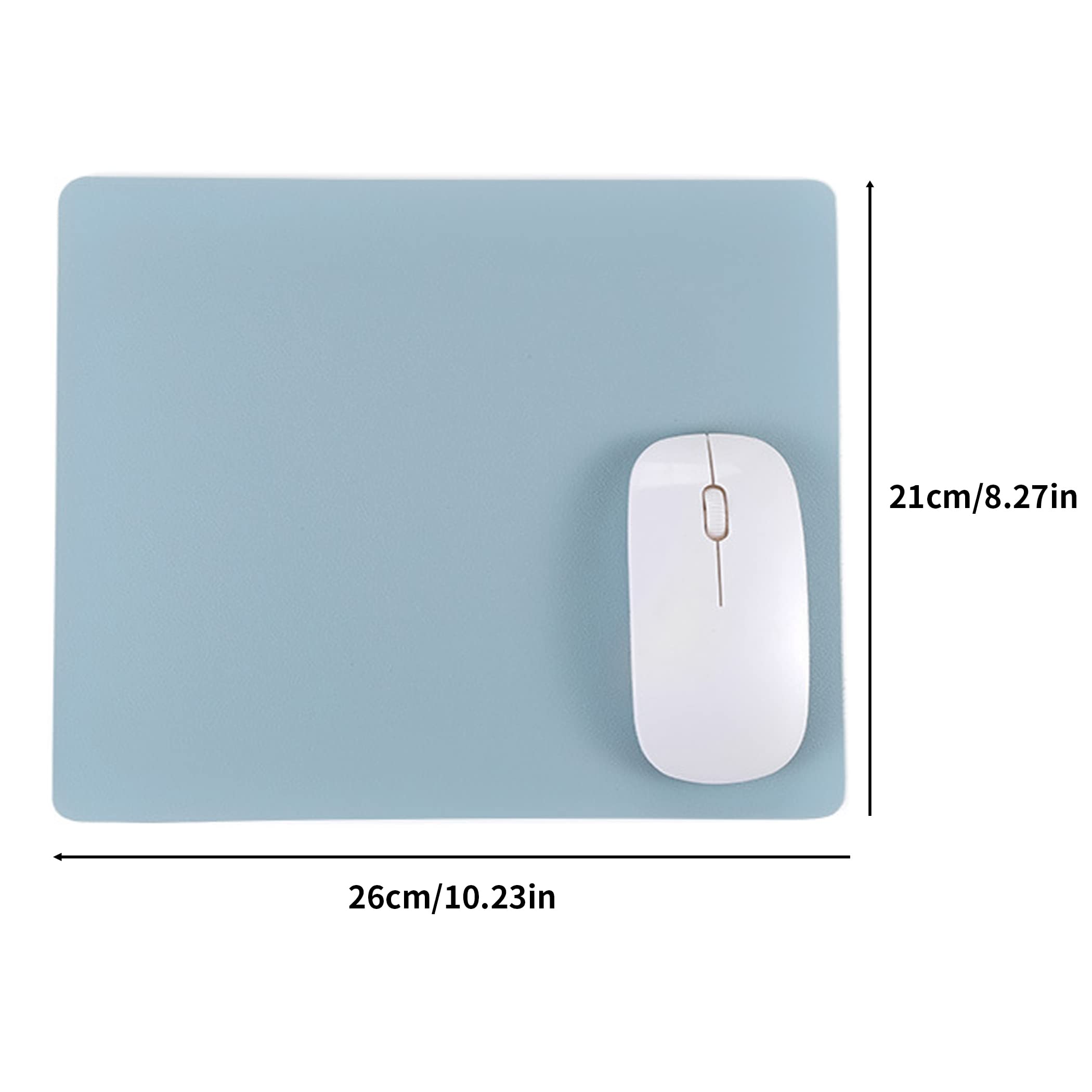 2 Pezzi Tappetino per PU Mouse Confortevole Superficie Superfine in Fibra di Seta Liscia Sensori Base in Gomma Antiscivolo per Pulire Lavabile per Computer Portatile