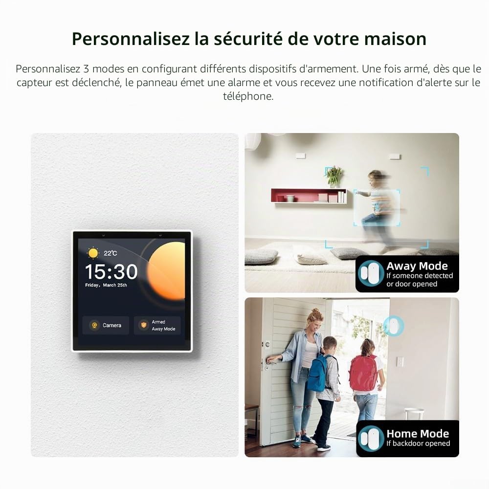 Panneau de commande Smart Home 3,95" écran tactile pour contrôle vocal via Alexa et (avec fonction passerelle pour ZIGBEE)