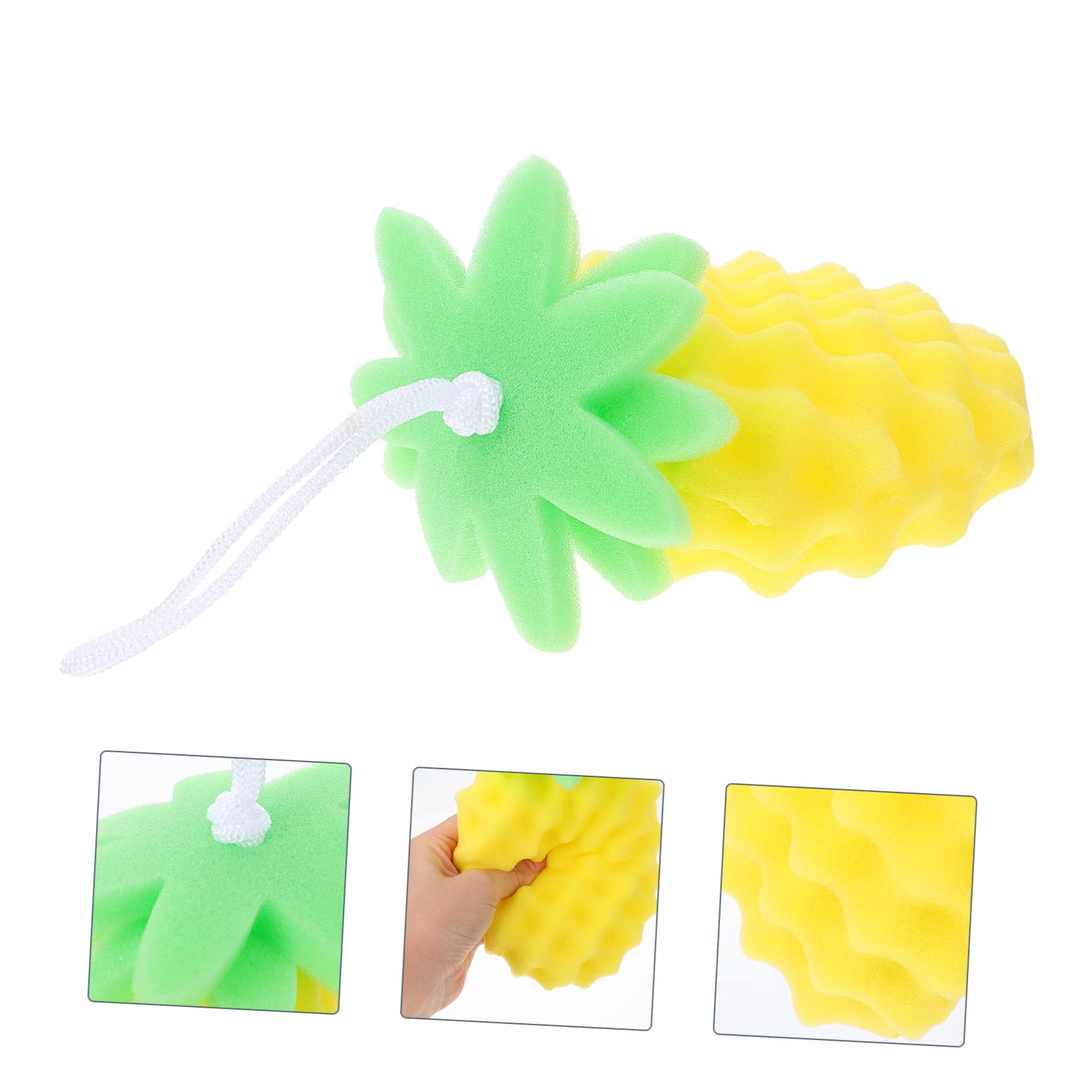 Healeved 4piezas Esponja De Baño Para Bebés Diseño De Piña Cepillo Para Baño Infante Exfoliante Natural Para Nuevos Nacidos y Fácil De Usar y Almacenar
