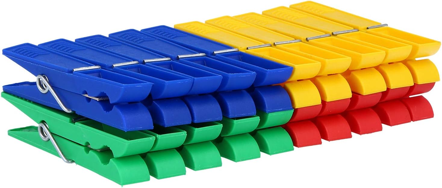com-four® 120 clothespins in a savings pack in various trend colors (120 pieces - brackets), 120 Pieces - Assorted Colors, 7.1 cm - Image 5