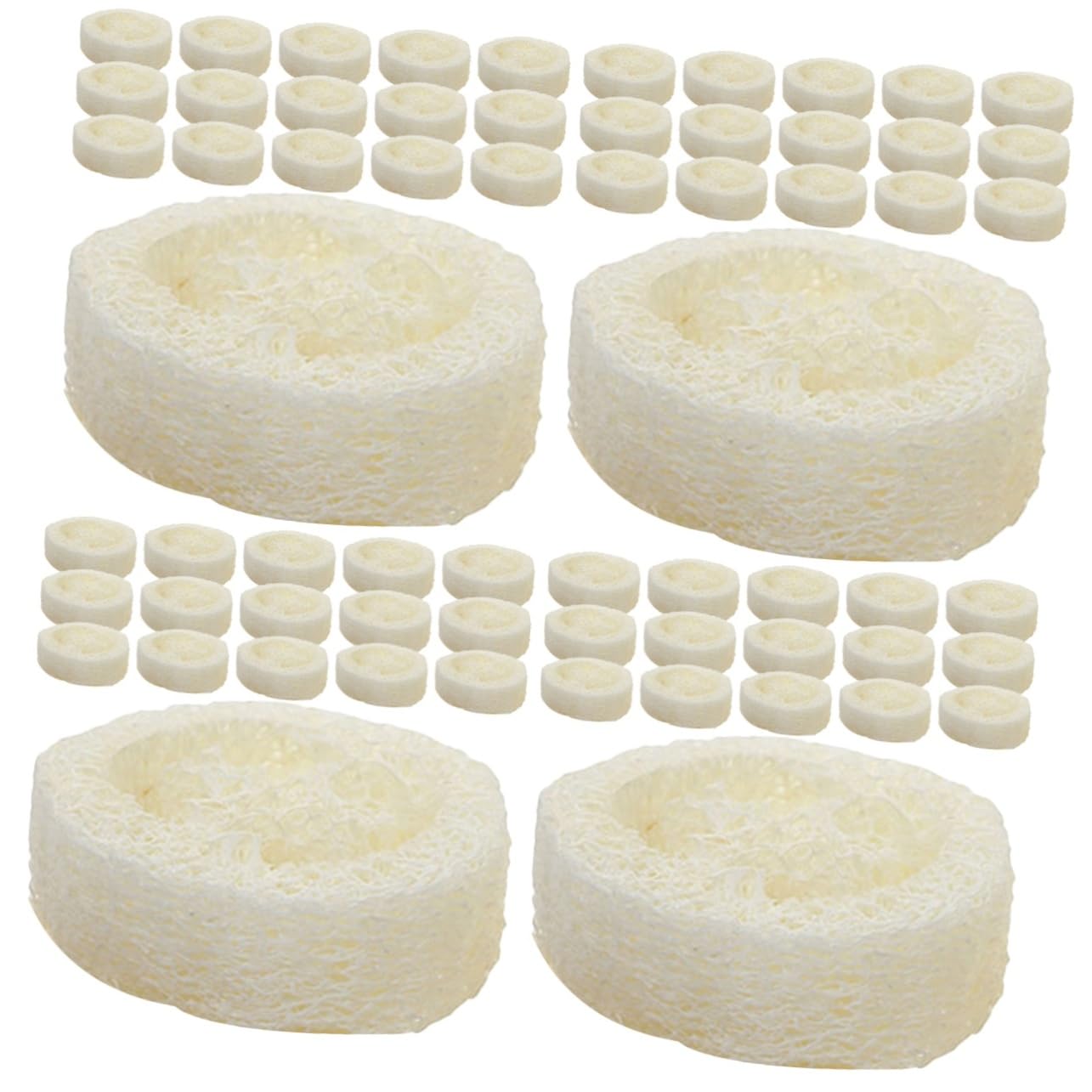 FOMIYES 80 Piezas Base De Jabón Esponja De Baño Almohadilla De Soporte De Jabón Depurador De Esponja De Ducha Para Bandeja De Jabón De Lufa Esponja De Lufa Esponja Vegetal