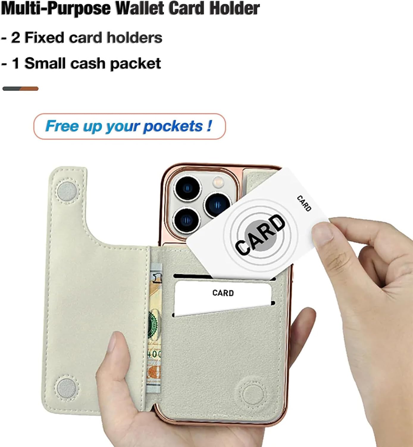 Wallet Case for iPhone 15/15 Pro/15 Pro Max, Magnetic Flip Stand Credit Card Holder Extra Soft Microfiber Lining Luxurly Gold Plating Edge Premium Leather Cover for Women,Pink,15 Pro Max