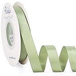 Ribbli Dusty Sage Satin Ribbon Double Faced Satin 1/2 Inch x Continuous 25 Yards-Sage Green Ribbon for Gift Wrapping Crafts Wedding Decoration Bows Bouquet Floral Arrangement