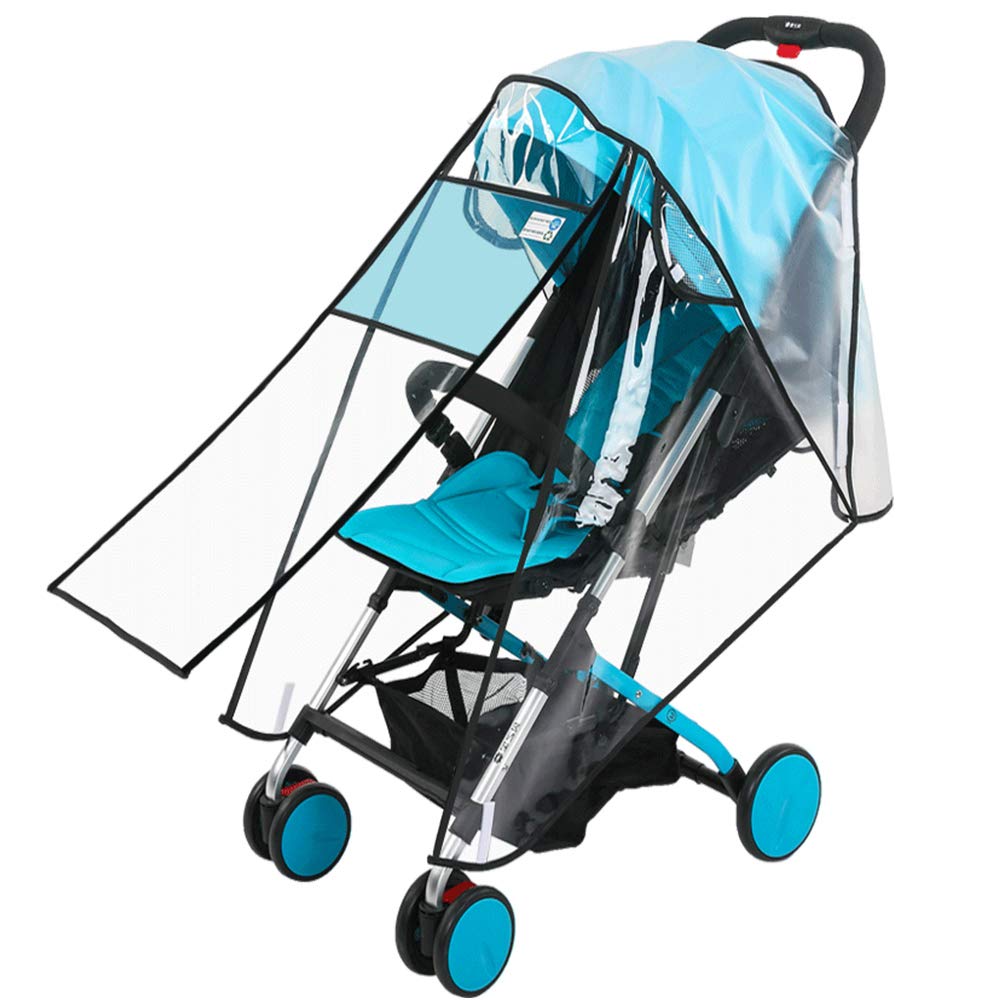Universal Baby Stroller Rain Cover, Double Zipper with Eye Screen,Windproof,Dustproof, Rain and Snowproof Stroller Cover,Ventilated High-Definition Transparent Baby Travel Windproof and Insect Cover