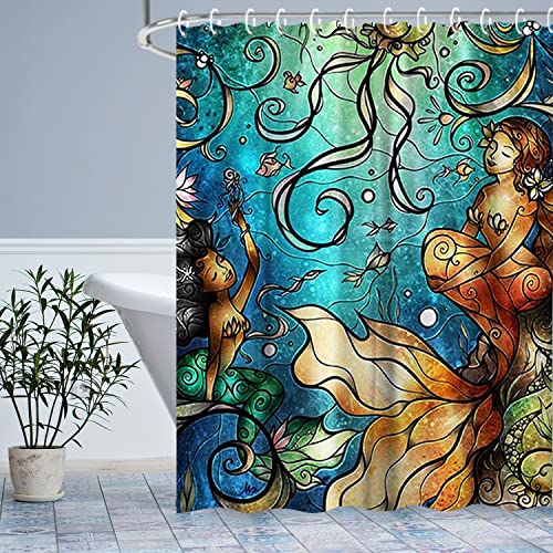 bath mermaid shower curtain