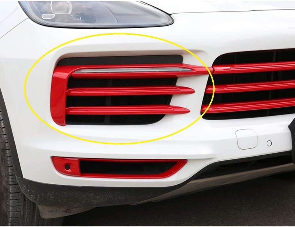 New Protective Front Daylight Trims Compatible with Porsche Cayenne 2018-2020 (Red)