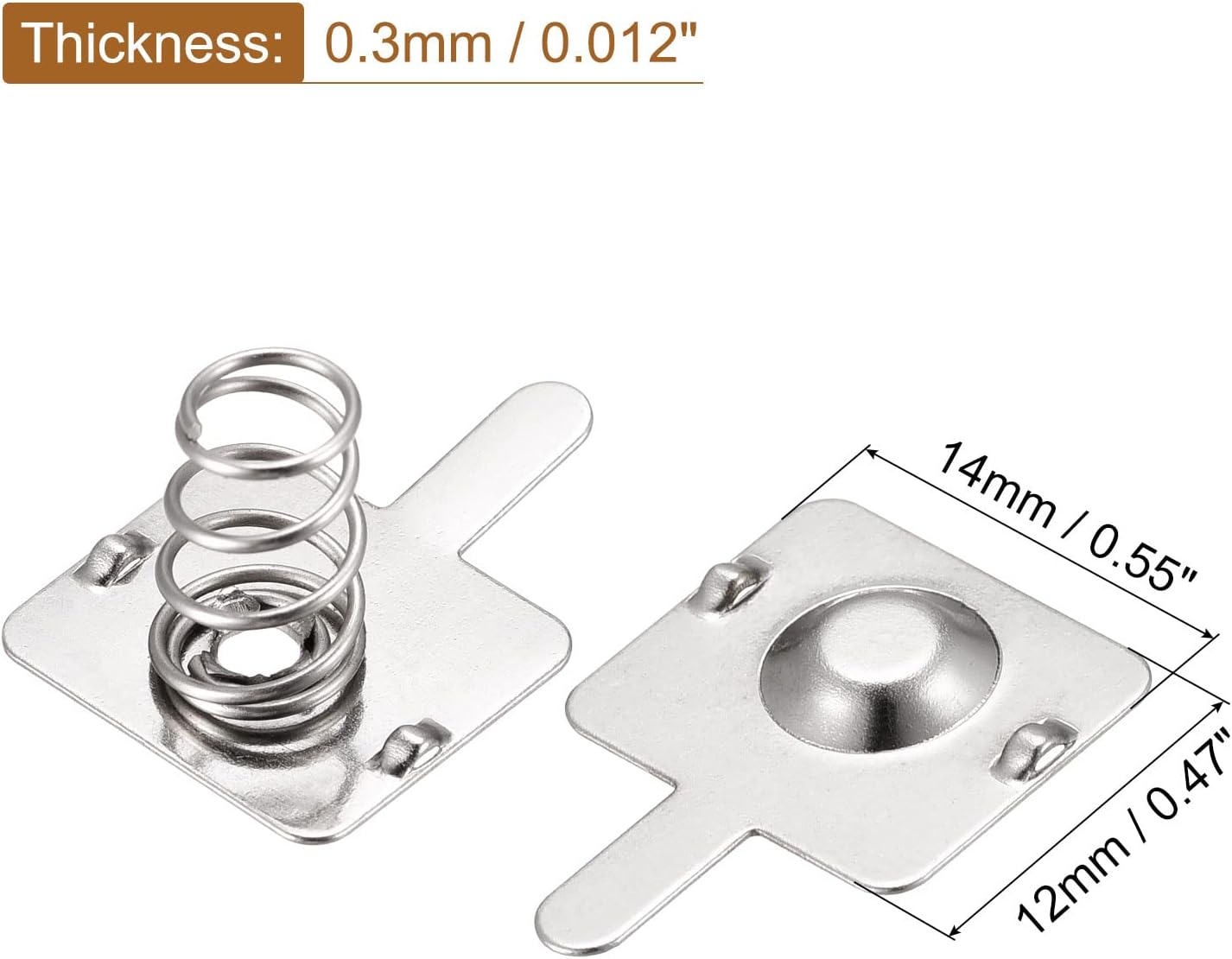 MECCANIXITY Battery Spring Plate AA Battery Spring Contact Nickel Plate 14mmx12mm 20 Set