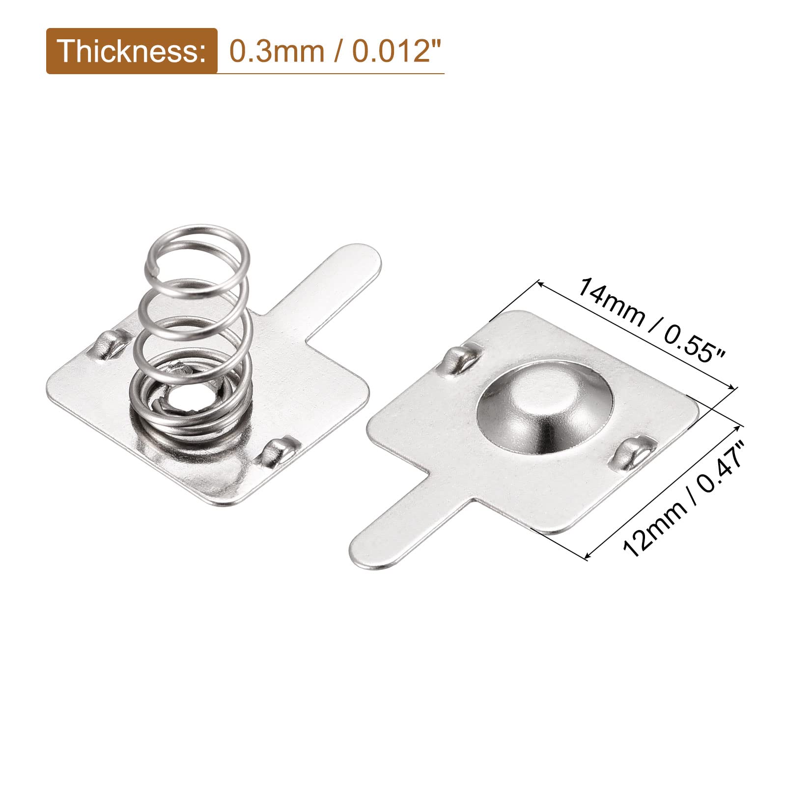 MECCANIXITY Battery Spring Plate AA Battery Spring Contact Nickel Plate 14mmx12mm 20 Set