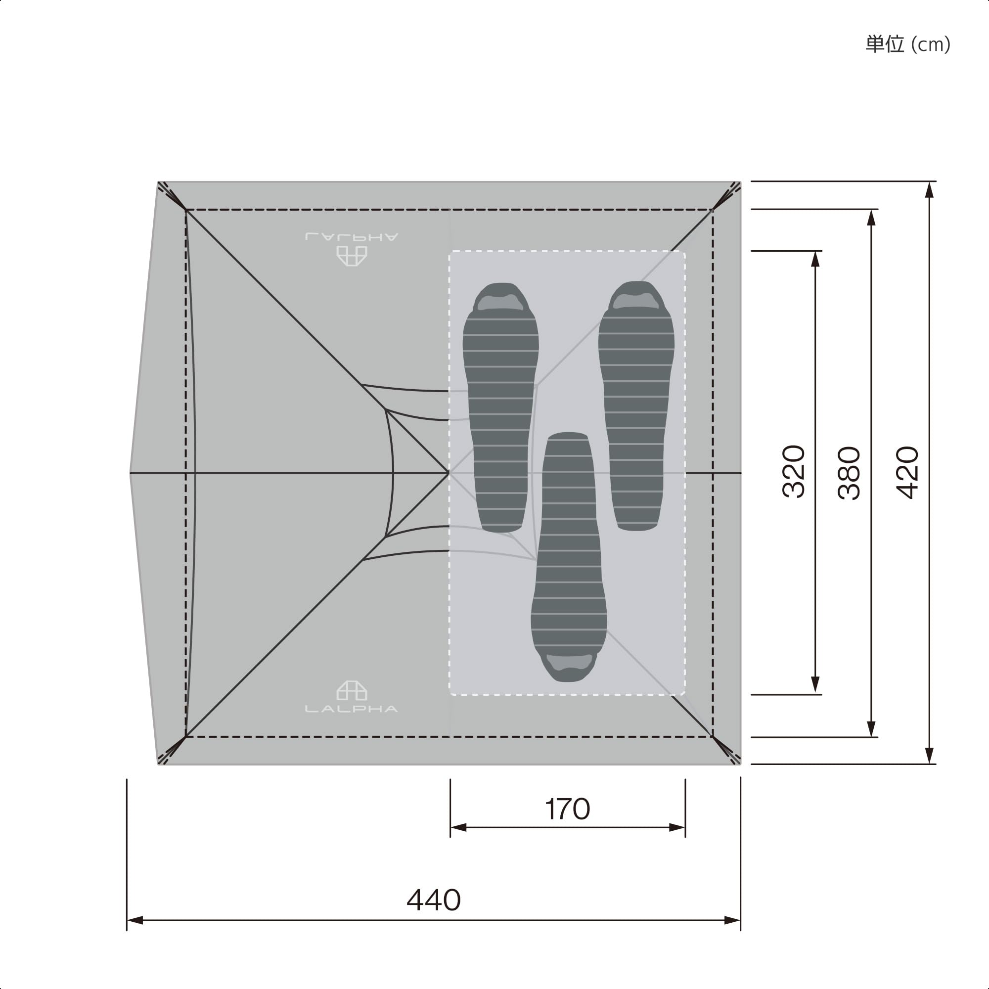 Amazon.co.jp: LALPHA TP-400BK One Pole Tent with TC Material, Side