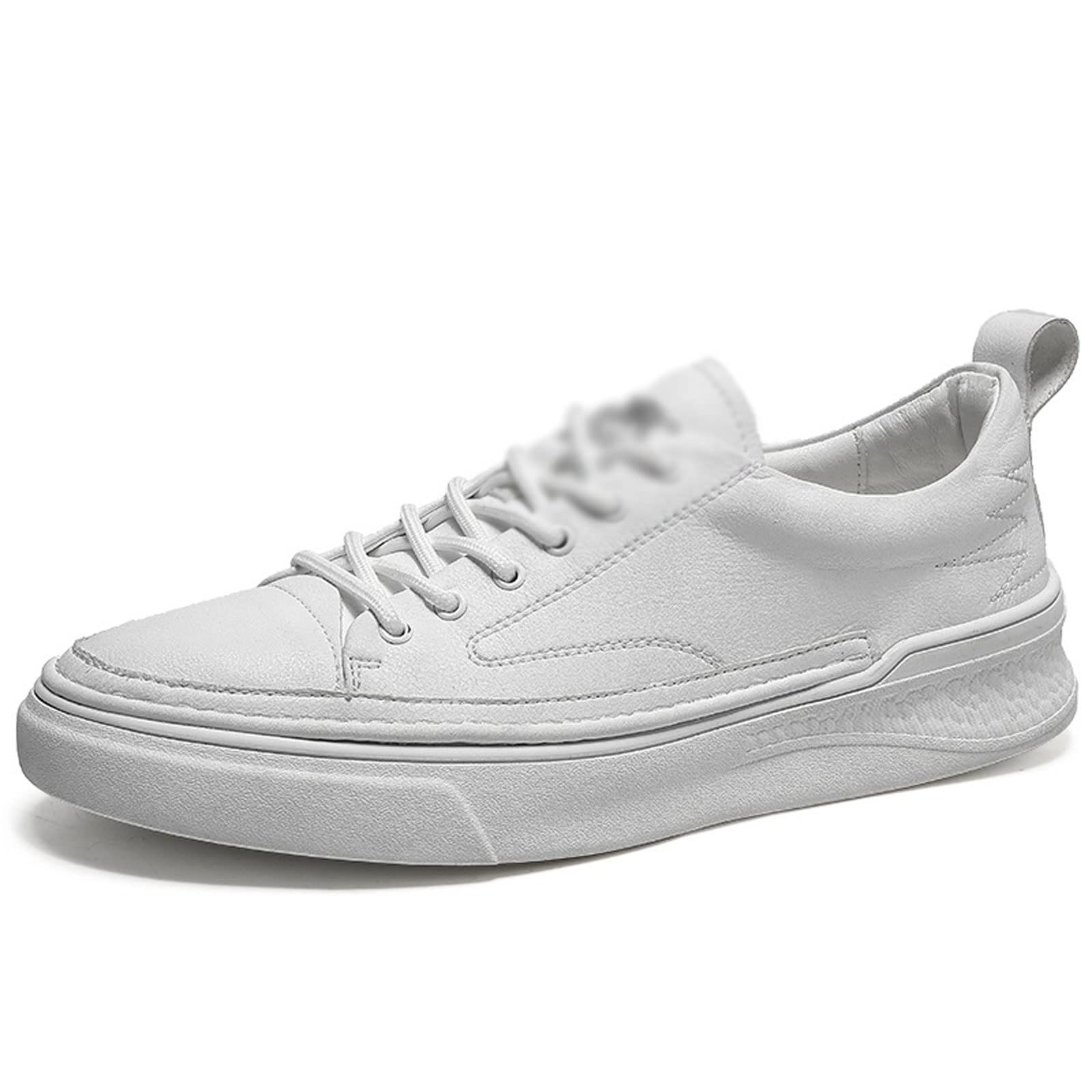 ZEPOOW Men's Oxfords Men's Casual Leather Shoes Fashion White Flat Shoes Casual Sports Shoes Sneakers (Color : Hortel�, Size : 9.5-US)