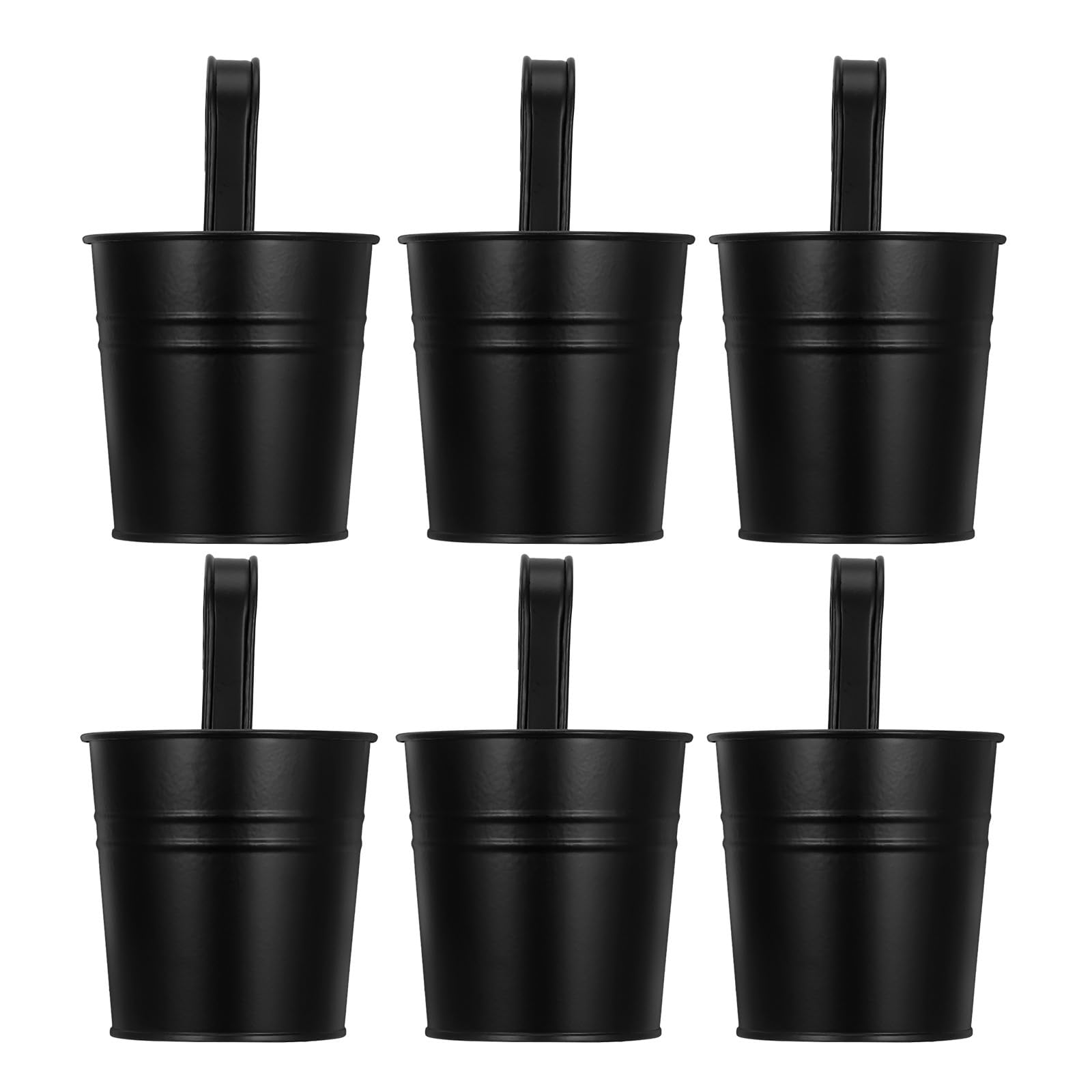 Jardinières suspendues en fer noir Homoyoyo pour balcon et clôture (6 pièces)