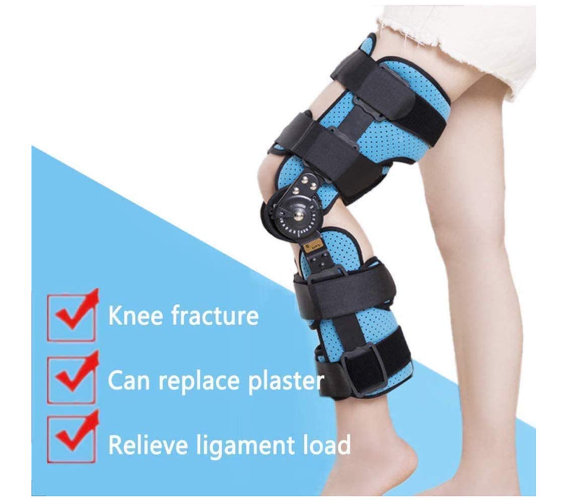 Inmovilizador de órtesis de Rodilla, estabilizador de férula de Rodillera con bisagras Ajustable para Fractura postoperatoria de Pierna, lesión de ligamento desgarro de menisco de Artritis ACL