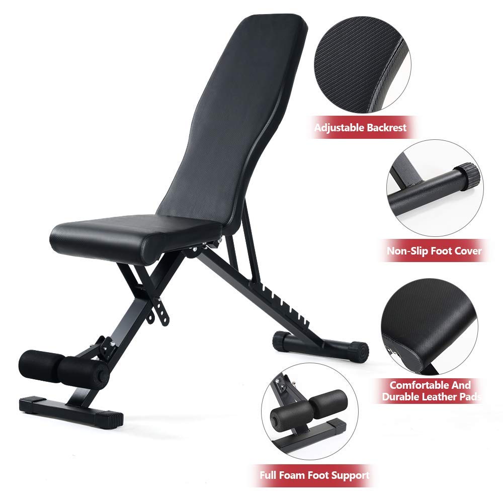 Panca Pesi Regolabile, Panca Sit Up Pieghevole, Panca Inclinata/Piatta/Declinata per Tutto Il Corpo, Panca da Allenamento Utile per Palestra Domestica