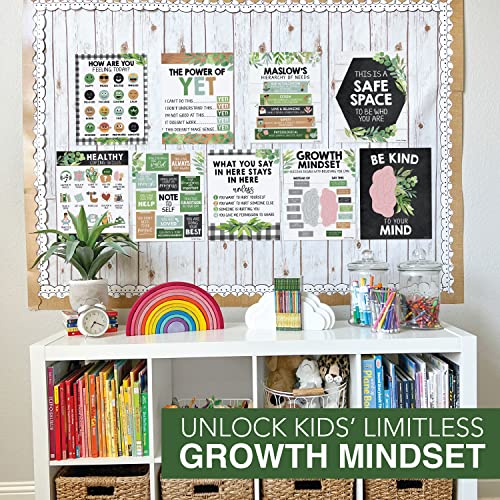 9 pôsteres de saúde mental de casa de fazenda para sala de aula primária - decoração de escritório d