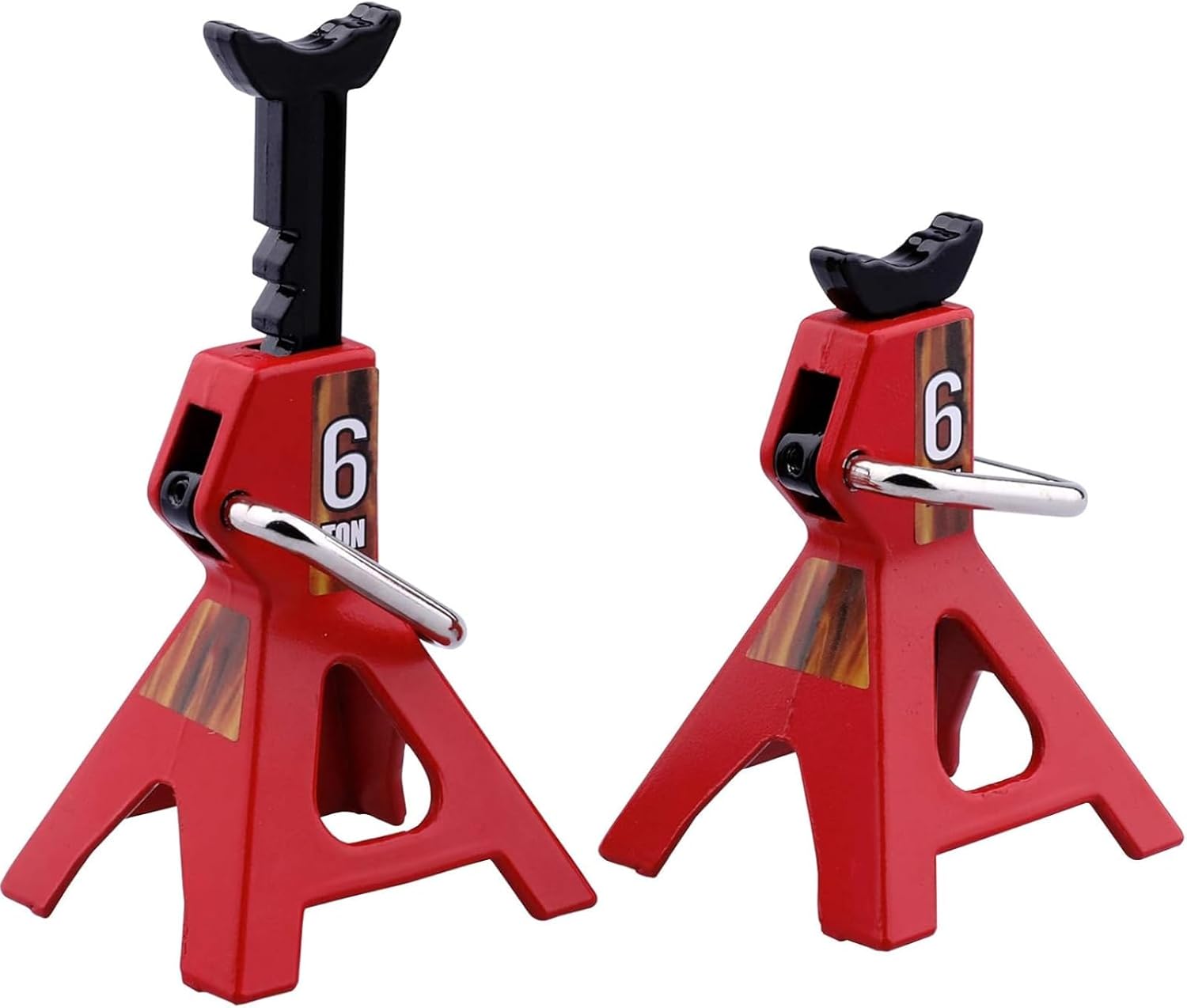 2-Pack RC Car Scale Jack Stands Metal 6 Ton Repairing Tool for 1/10 RC Crawler Truck TRX-4 Trx4 Axial SCX10 Wraith Gelande Tamiya CC01 RC4WD D90
