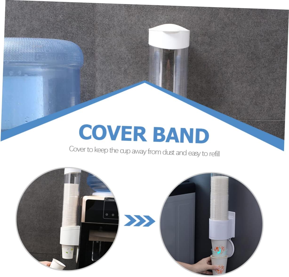 Wall Mounted Paper Cup Dispenser Holder, Plastic Storage Box