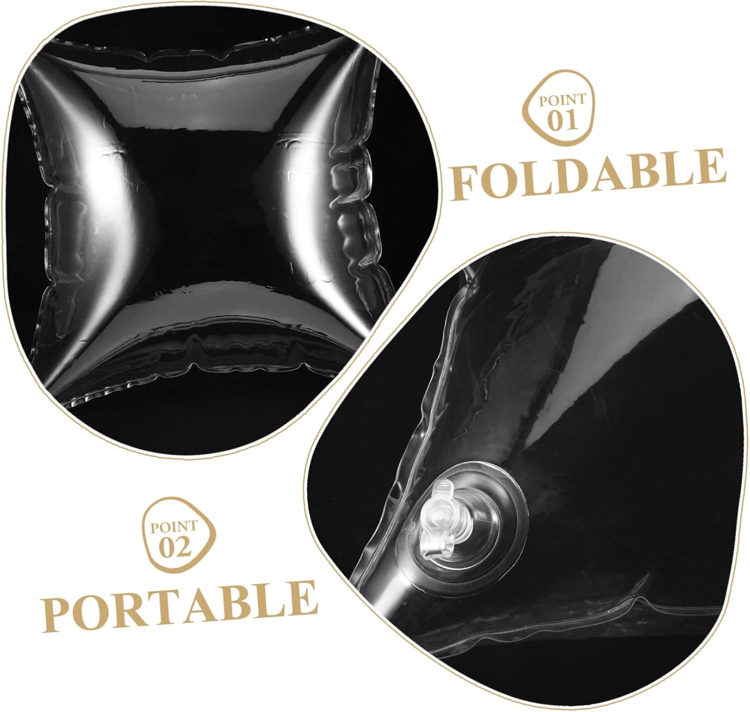 3pcs Camping Cushion Inflatable Pillow Transparent Travel Pillow Insert and Portable for Outdoor Use for Camping Hiking and Backpacking