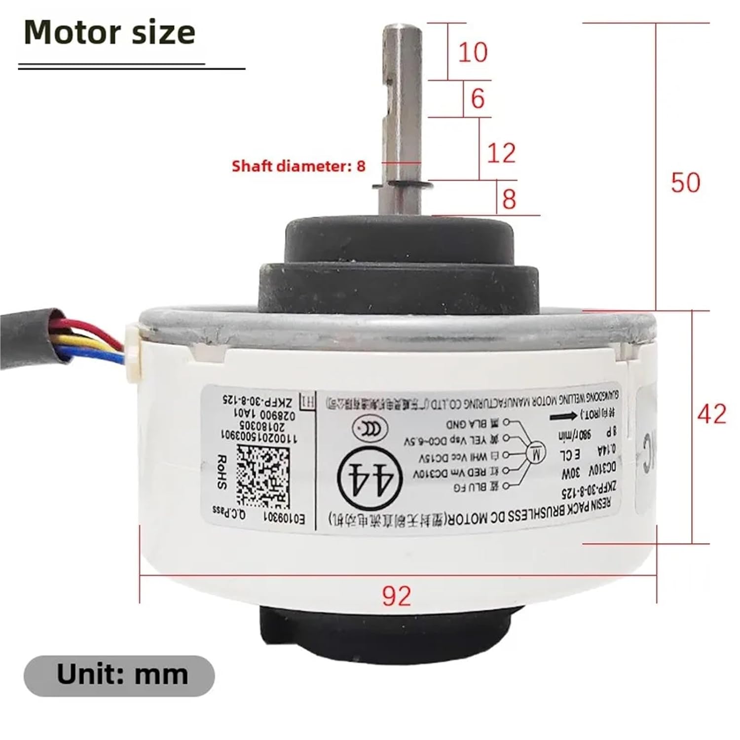 for Air Conditioner Indoor Unit DC Fan Electronic Starter ZKFP-30-8-125 DC310 30W 980r/min Conditioning Parts AIQFTGSNS