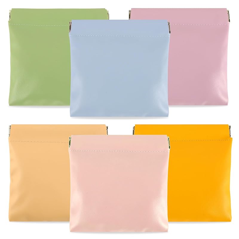AUGSUN 6 Necessaires de Maquiagem e Acessórios, Cores Macaron, Fechamento Magnético