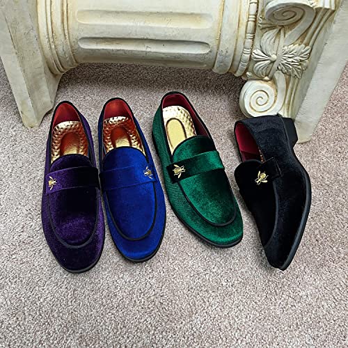 Image of FLQL Men's Luxury Penny Loafer Slip-On Velvet Shoes Party Dancing Shoes Suede Wedding Shoes Plus Size 7-13