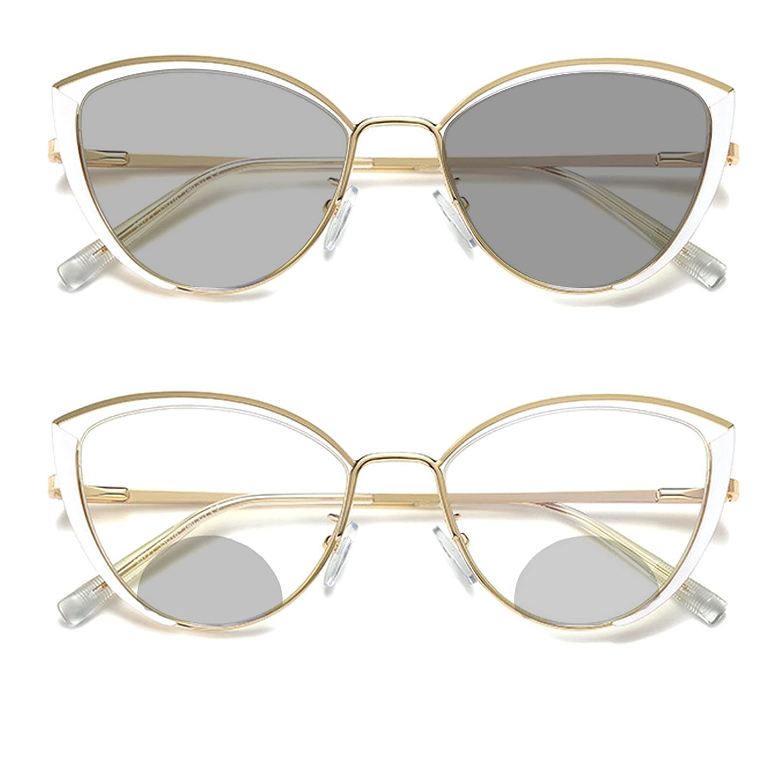 mincl Anti-fatigue Women Cat Eye Bifocal Reading Glasses Fashion Outdoor Transition Photochromic Bifocals Sunglasses Readers