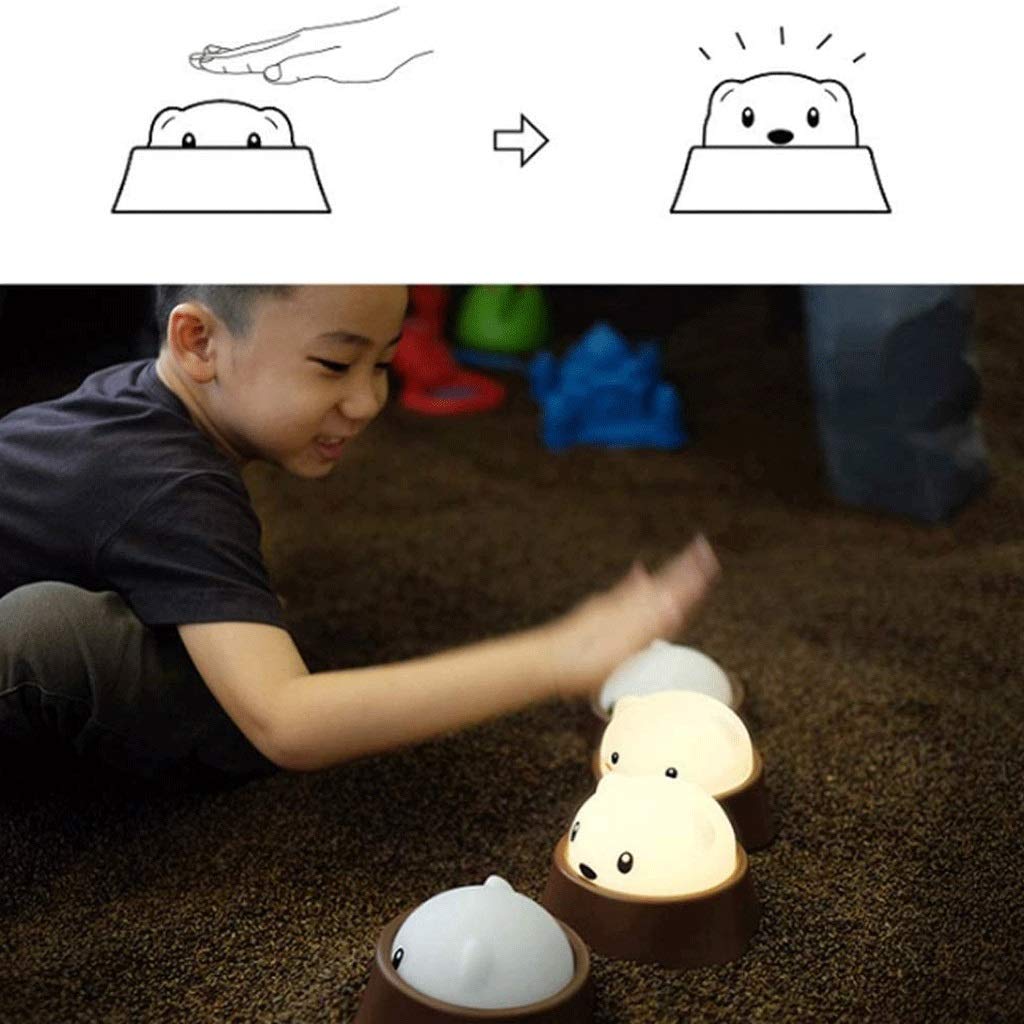 ADITAM LED Mignon veilleuse Rechargeable et Portable drôle Lampe de Chevet bébé pépinière Blanc Chaud veilleuse pour Chambre Bureau étude en Plein air Double The Comfort