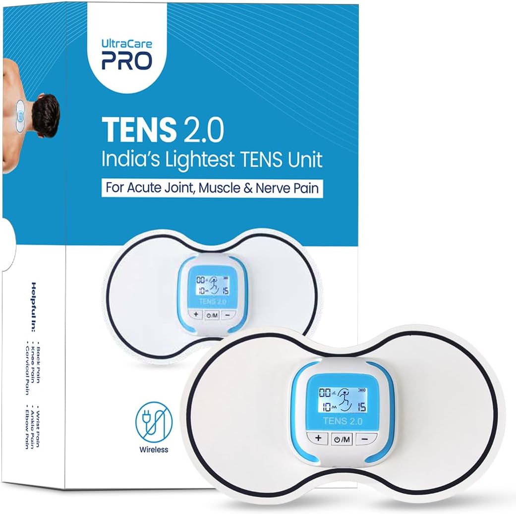 Ultracare Pro Tens 2.0 Wireless Machine For Physiotherapy Massager|10 Modes 25 Intensity Levels|Rechargeable|Tens Unit|Tens Device|Tens Machine|Muscle/Nerve Stimulator Pain Relief