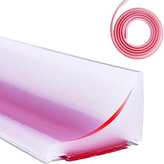 Self Adhesive Silicone Waterproof Shower Water Strip Dam Shower Threshold Water Dam Water Barrier for Sink Bathroom and Kitchen Shower Guard Corner Water Retaining Dam Strip (39inch, Transparent)