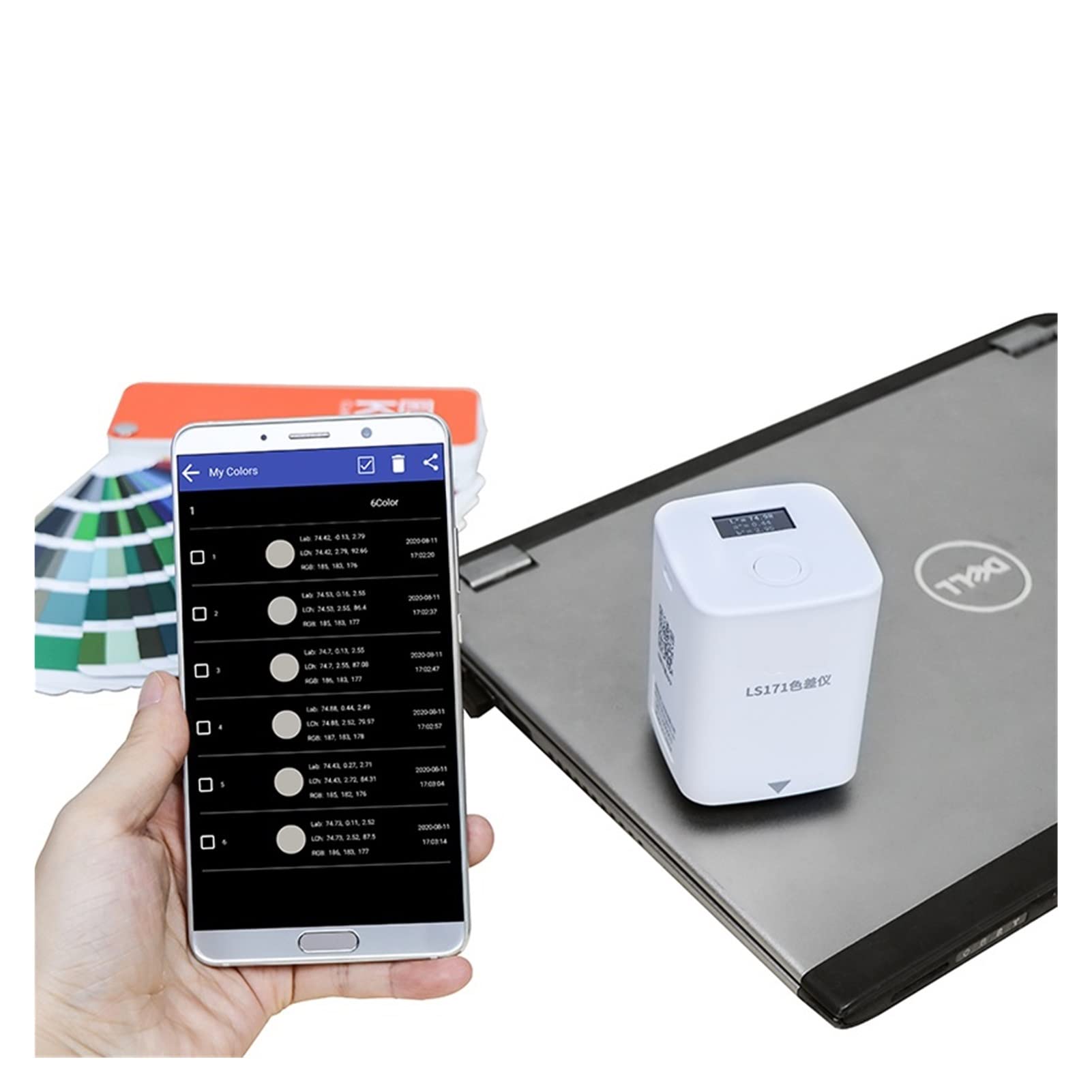 Professionelles Kolorimeter D/8 Farbunterschiedsmessungsinstrumentleser Leser LS171 Colormeter mit Mobiltelefon App Patone NCS RAL Farbdiagramme Gerät mit geringem Energieverbrauch