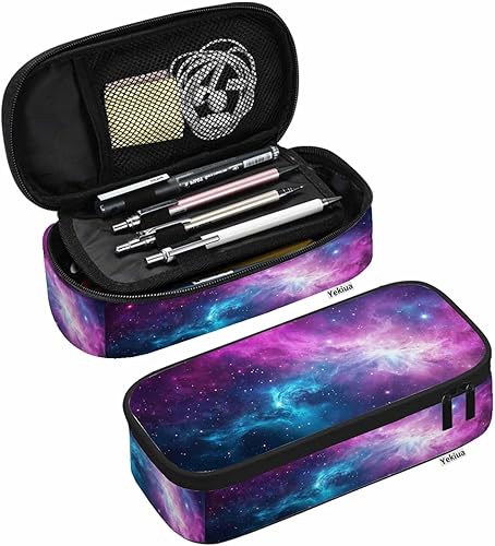 Yekiua Galaxies Espacio Bolso de Lápiz Universo Agujeros Negros Elementos Estuche Grande para Lápices de Gran Capacidad Bolsa de Lápices Soporte