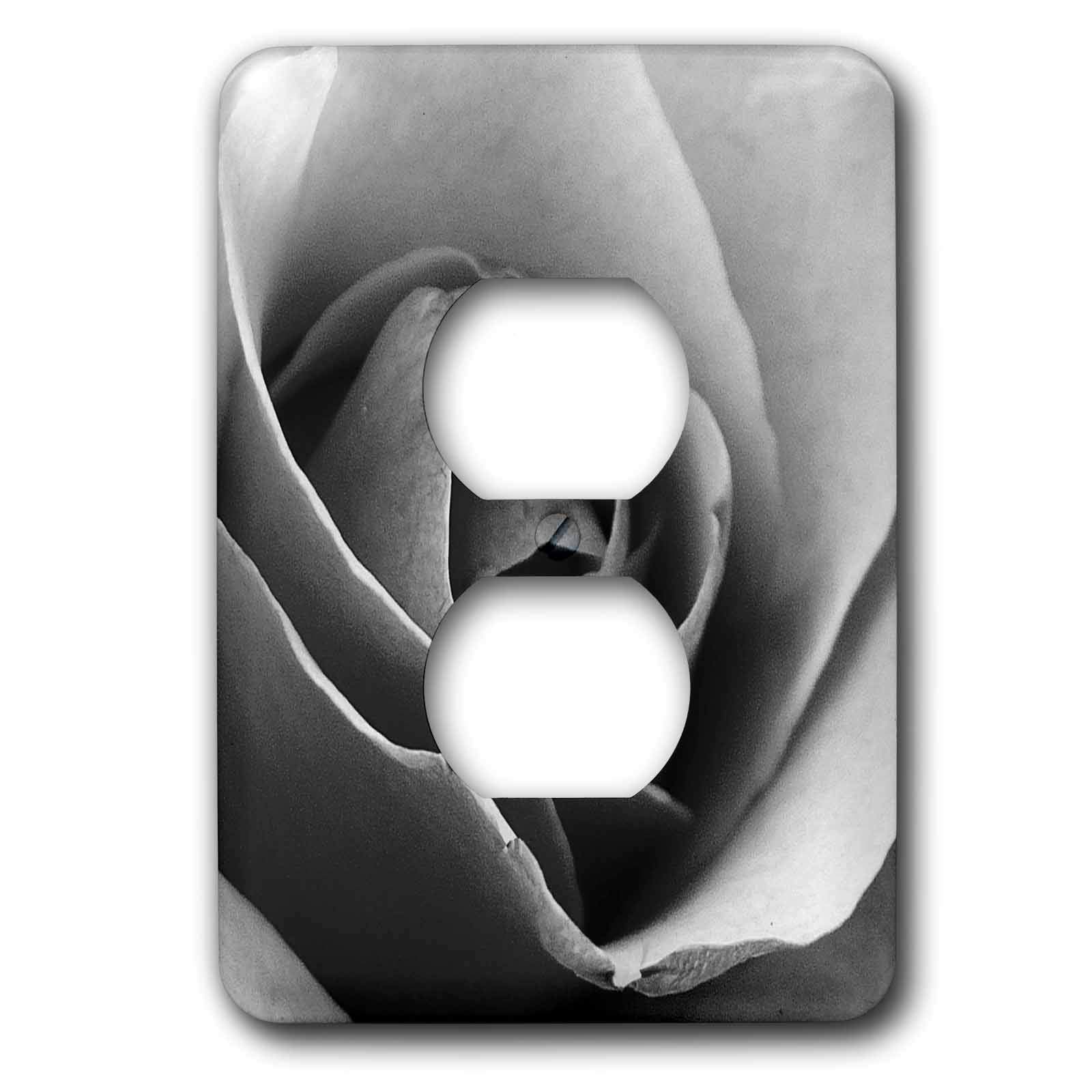 Couvercle de prise 2 prises de finition haut de gamme design fleur noire 3dRose lsp_14562_6