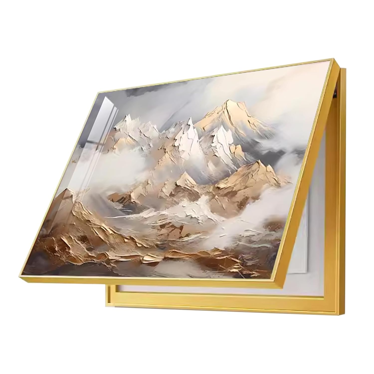 Electrical Panel Electrical Box Meters Cover Distribution Box Hide Paintings Decoration Flip Meter Electrical Panel Paintings-Golden Frame (50x40cm/19.7x15.7inch,D)