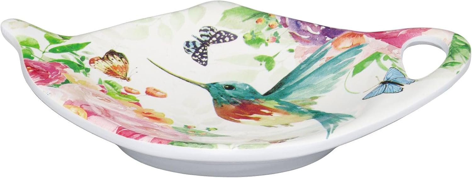 Supreme Housewares Rose Garden Tea Bag Holders, Teapot Shaped Tea Bag Coasters Spoon Rests Saucer Seasoning Dish Set, Multicolor, 4 x 3 Inch, Set of 4