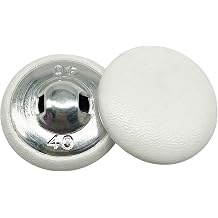 MMvolesy 25MM White Leather Bag with Metal Shank Round Buttons for Suits Gowns Blouses Shirts DIY Sewing 10Pc