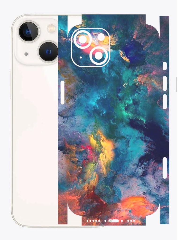 AtOdds - Compatible for iPhone 13 - Mobile Back Skin Sticker Wrap - Lamination - Rear Screen Guard Protector (Coverage - Back+Camera+Sides) (Design - Color Splash)-image-38