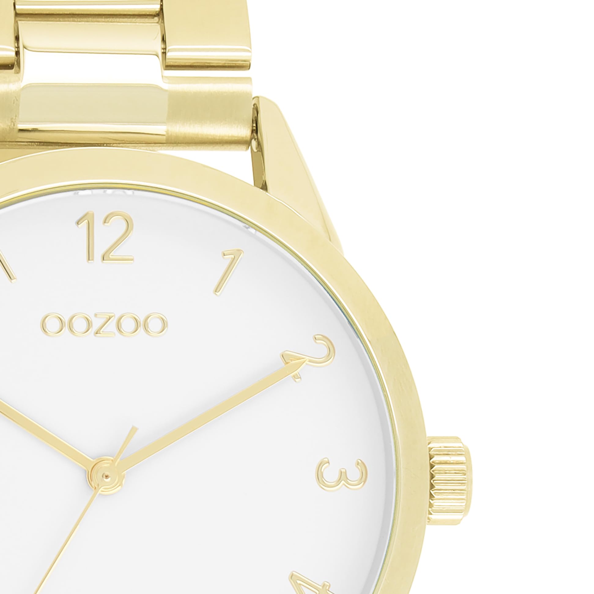 Oozoo - Orologio da donna Timepieces | Orologio da polso da donna con cinturino in rete | Orologio moderno per donne | Elegante orologio analogico da donna rotondo (cassa da 40 mm), oro/bianco